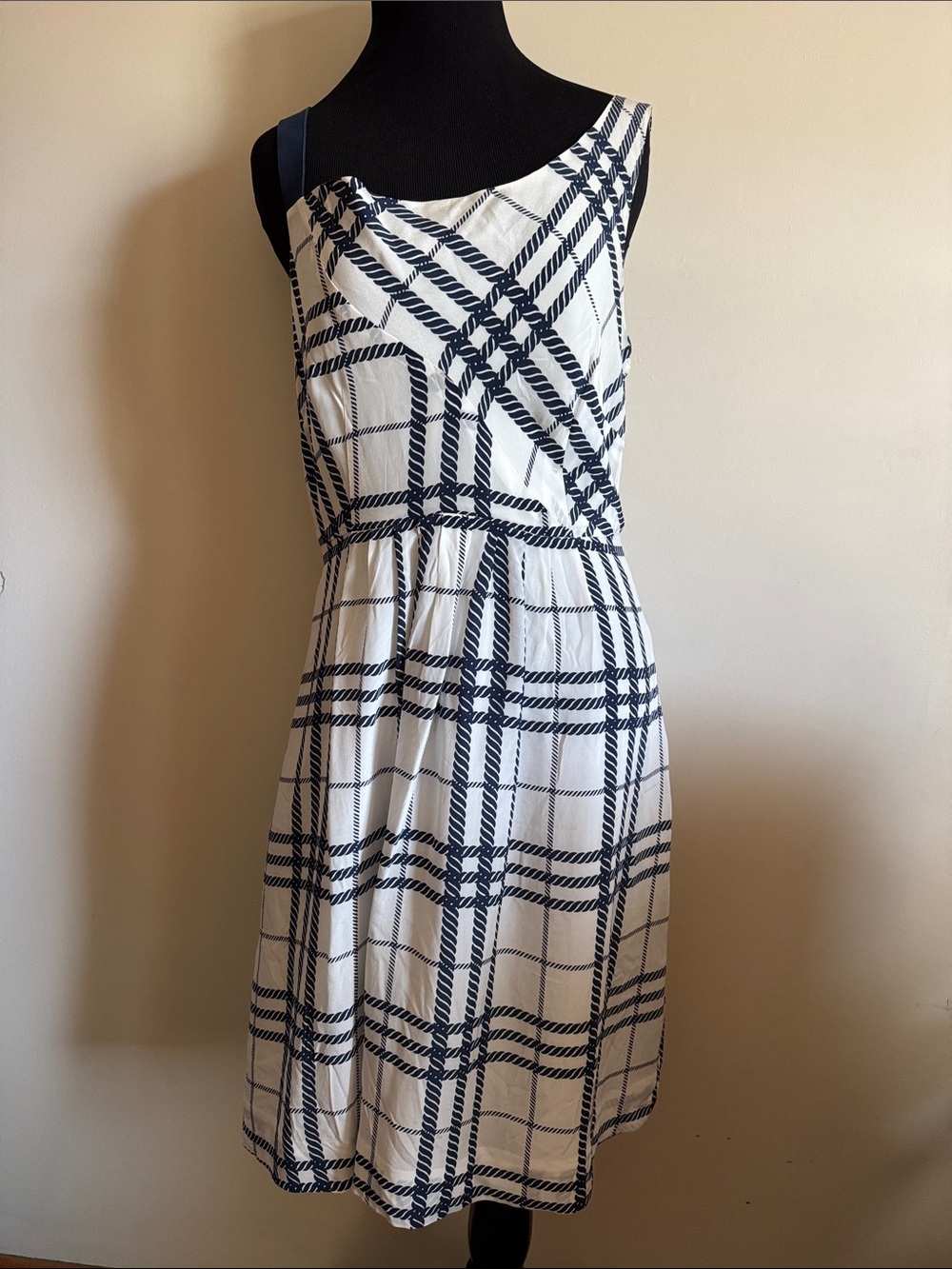 Moulinette Soeurs Sleeveless Navy Nautical Rope Plaid Dress